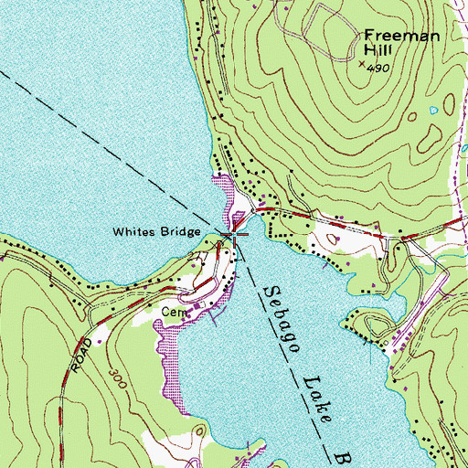 Topographic Map of Whites Bridge, ME