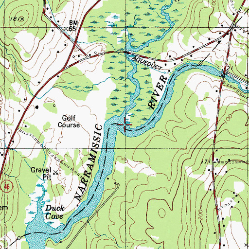 Topographic Map of Whites Brook, ME