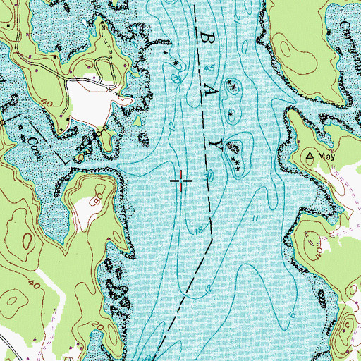 Topographic Map of Whiting Bay, ME