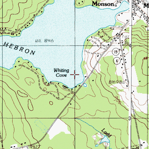 Topographic Map of Whiting Cove, ME