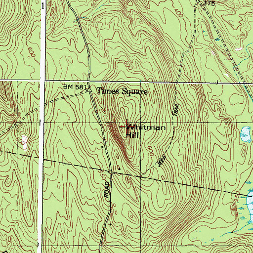 Topographic Map of Whitman Hill, ME