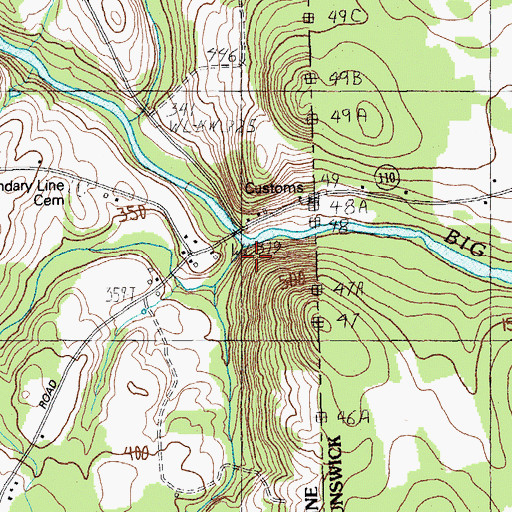 Topographic Map of Whitney Brook, ME