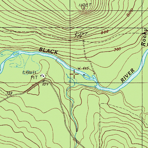 Topographic Map of Whitney Brook, ME