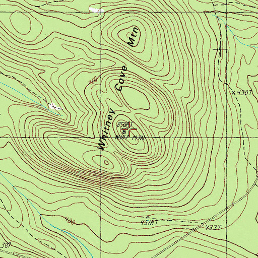 Topographic Map of Whitney Cove Mountain, ME