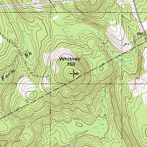 Topographic Map of Whitney Hill, ME