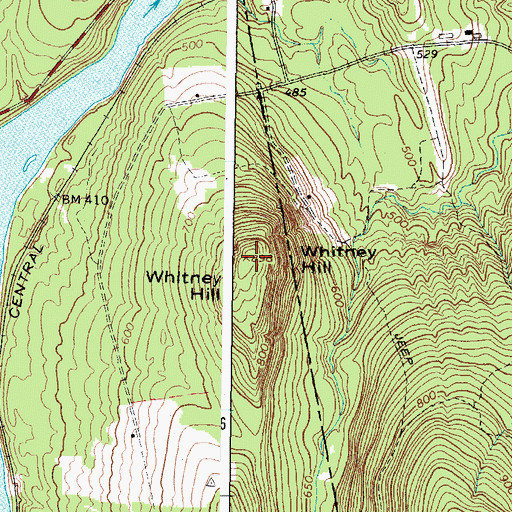 Topographic Map of Whitney Hill, ME