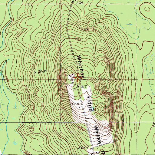 Topographic Map of Whitney Ridge, ME