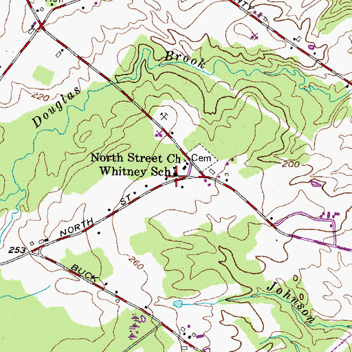 Topographic Map of Whitney School, ME
