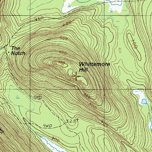 Topographic Map of Whittemore Hill, ME