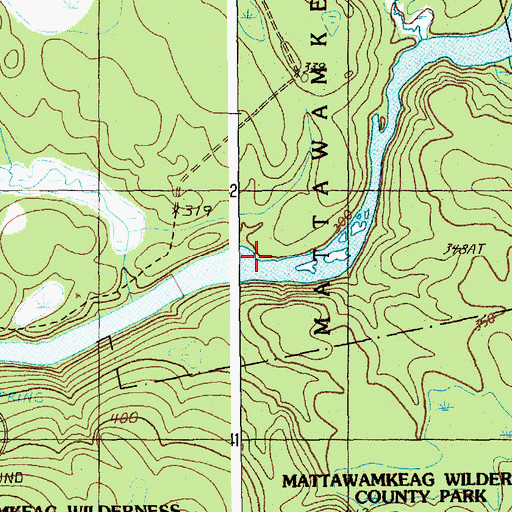 Topographic Map of Whitten Brook, ME