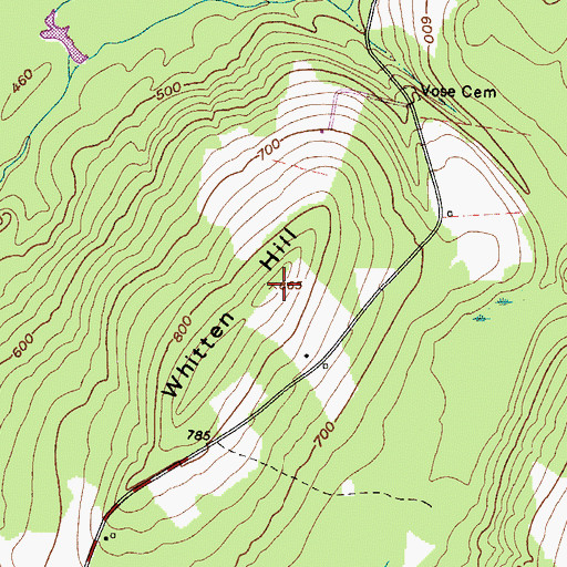 Topographic Map of Whitten Hill, ME