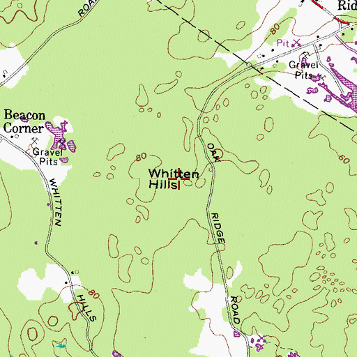 Topographic Map of Whitten Hills, ME