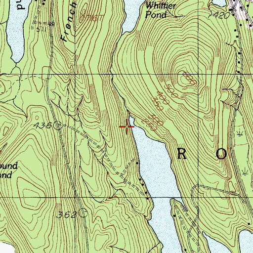 Topographic Map of Whittier Brook, ME