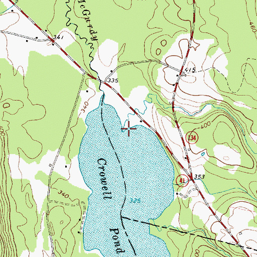 Topographic Map of Whittier Brook, ME