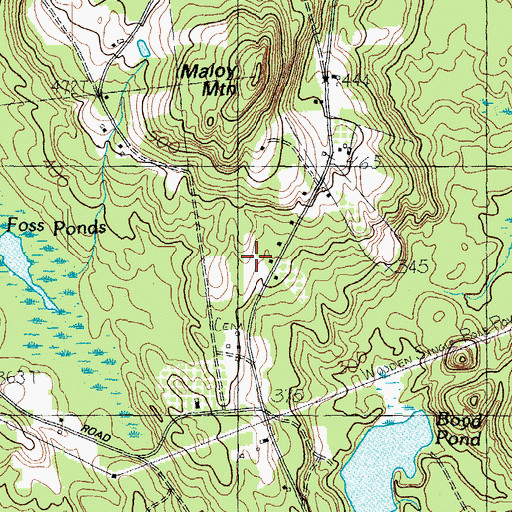 Topographic Map of Whittier School, ME