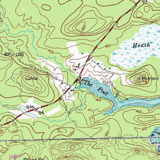 Topographic Map of Wiggins Brook, ME