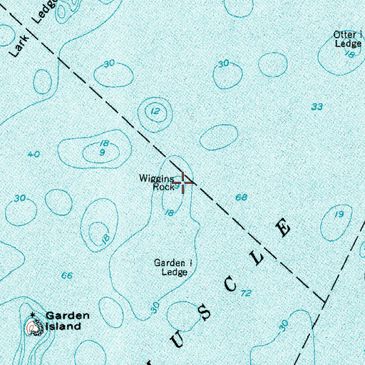 Topographic Map of Wiggins Rock, ME
