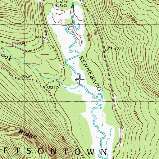 Topographic Map of Wiggle Brook, ME