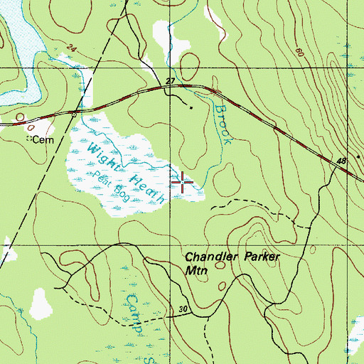 Topographic Map of Wight Heath, ME