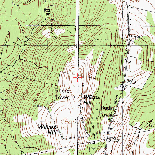 Topographic Map of Wilcox Hill, ME
