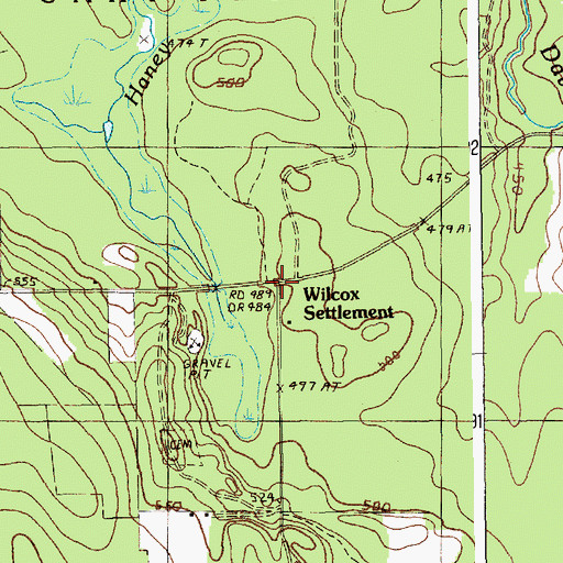 Topographic Map of Wilcox Settlement, ME