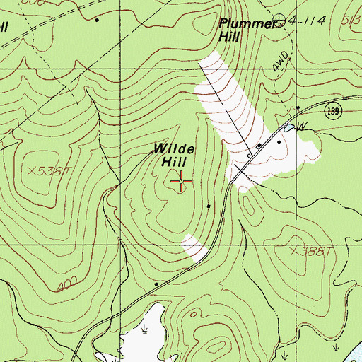 Topographic Map of Wilde Hill, ME