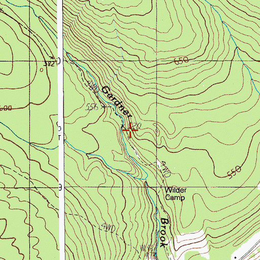 Topographic Map of Wilder Camp, ME