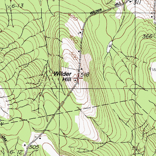 Topographic Map of Wilder Hill, ME