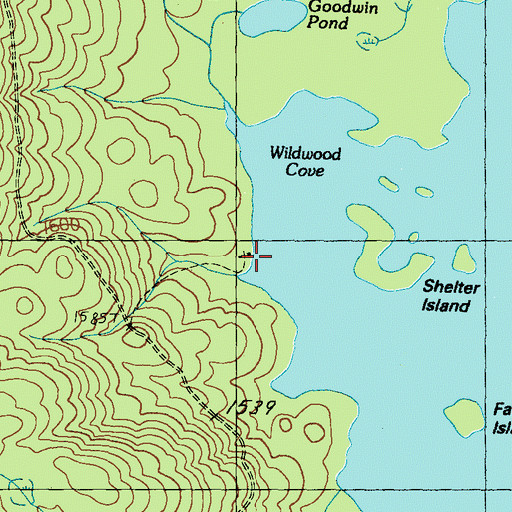 Topographic Map of Wildwood Cove Church, ME