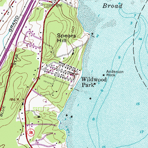 Topographic Map of Wildwood Park, ME