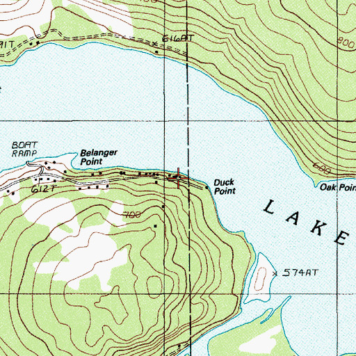 Topographic Map of Wiles Camp, ME