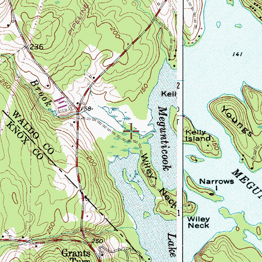 Topographic Map of Wiley Brook, ME