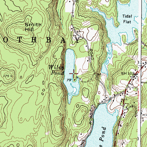 Topographic Map of Wiley Pond, ME