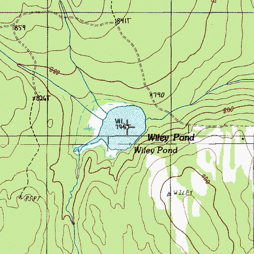 Topographic Map of Wiley Pond, ME