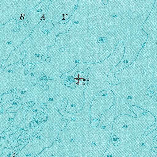 Topographic Map of Willard Rock, ME