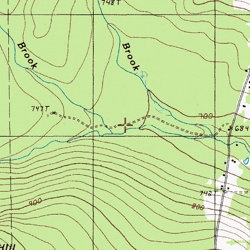 Topographic Map of Willett Brook, ME