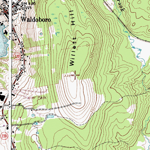 Topographic Map of Willett Hill, ME