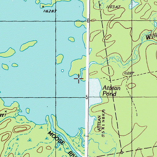 Topographic Map of Williams Brook, ME