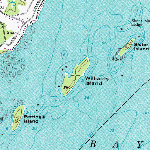 Topographic Map of Williams Island, ME