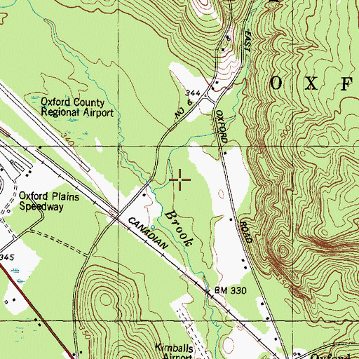 Topographic Map of Willow Brook, ME