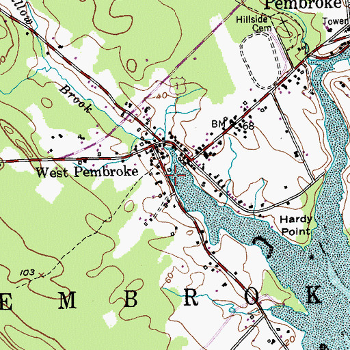 Topographic Map of Willow Brook, ME
