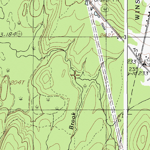 Topographic Map of Wilson Brook, ME