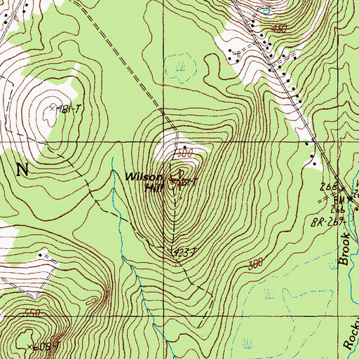 Topographic Map of Wilson Hill, ME