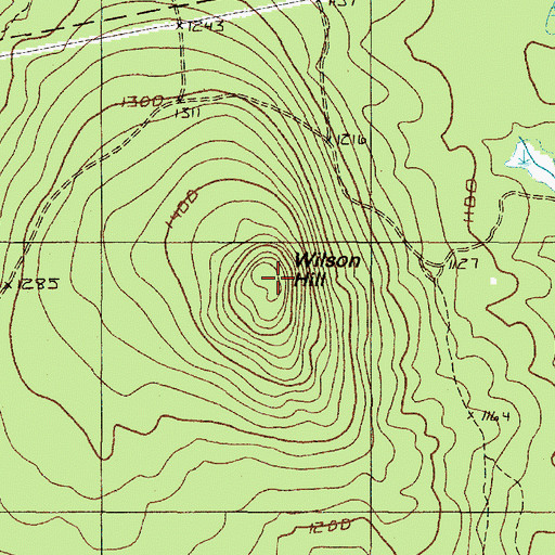 Topographic Map of Wilson Hill, ME