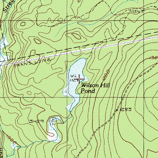 Topographic Map of Wilson Hill Pond, ME