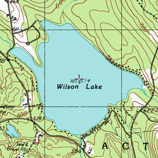 Topographic Map of Wilson Lake, ME