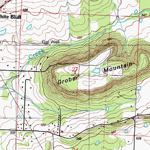 Topographic Map of Grober Mountain, AR