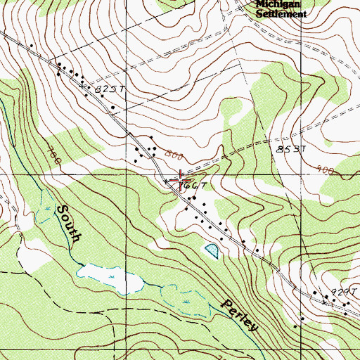 Topographic Map of Wilson School, ME