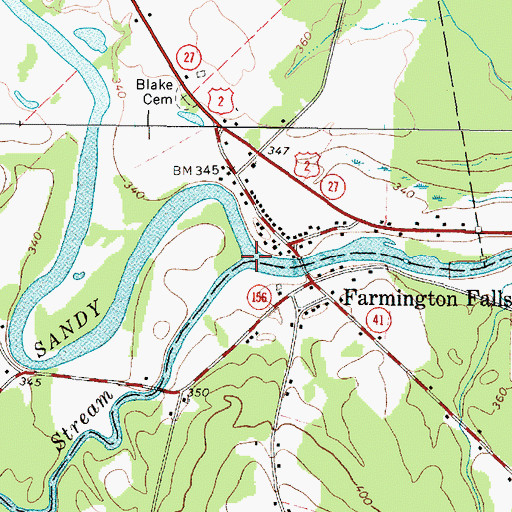 Topographic Map of Wilson Stream, ME