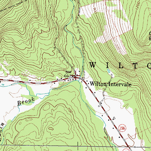Topographic Map of Wilton Intervale, ME